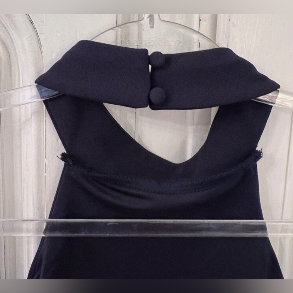 Lulus NWT “Majestic Perfection” Navy Blue Ruffled Halter Maxi Dress. Size Small. - Picture 11 of 16